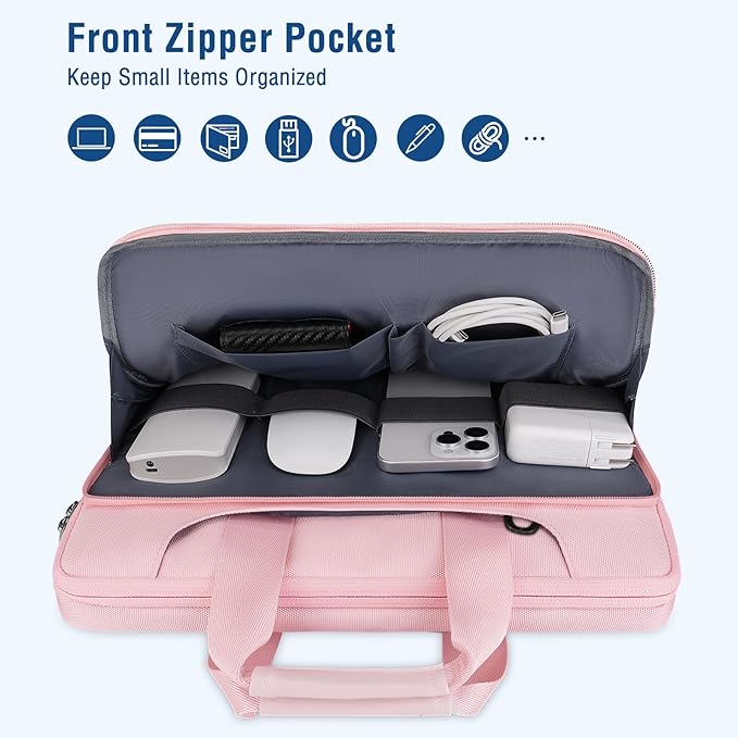 MOSISO 360 Protective Laptop Shoulder Bag Compatible with MacBook Air 13 inch M4 M3 M2 M1 2025-2018/Pro M2 M1 2025-2016,Matching Color Sleeve with Belt, Pink
