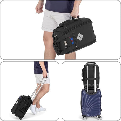 17x10x9 Inches United Airlines Rolling Personal Item Under Seat Travel Bag Suitable For Major Airlines, Not Suitcase, Rolling Travel Bag Design (Black)
