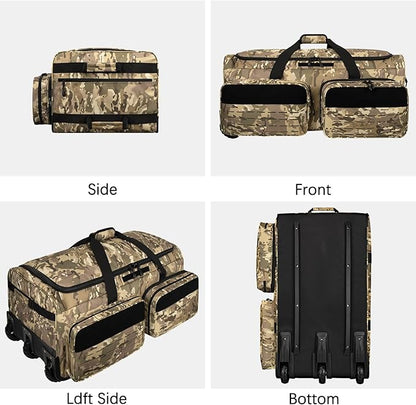 Rolling Duffle Bag with Wheels,120L Large Deployment Bag,Waterproof Military Duffle Bags for Tactical Military Deployment Camping