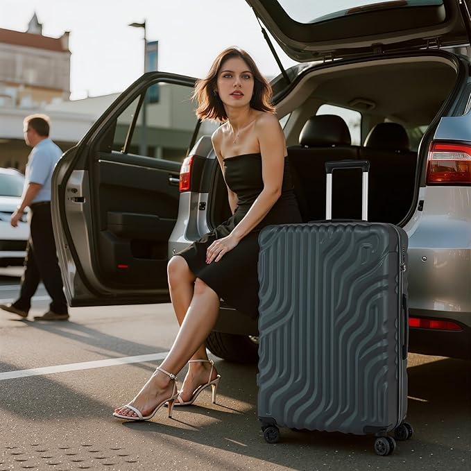 Luggage Sets Suitcase Sets 5 Piece Luggage Sets Suitcase with ABS Hard Shell Lightweight TSA Lock and Double Rotatable Detachable Wheels(DarkGreen,20"/24"/28"/DB/TB)