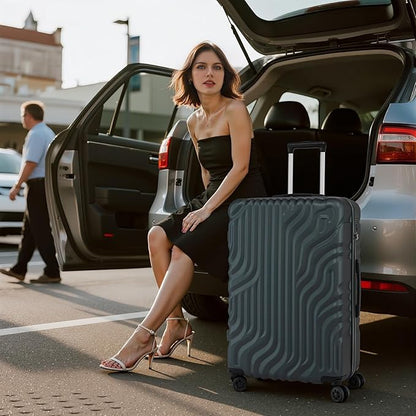 Luggage Sets Suitcase Sets 5 Piece Luggage Sets Suitcase with ABS Hard Shell Lightweight TSA Lock and Double Rotatable Detachable Wheels(DarkGreen,20"/24"/28"/DB/TB)