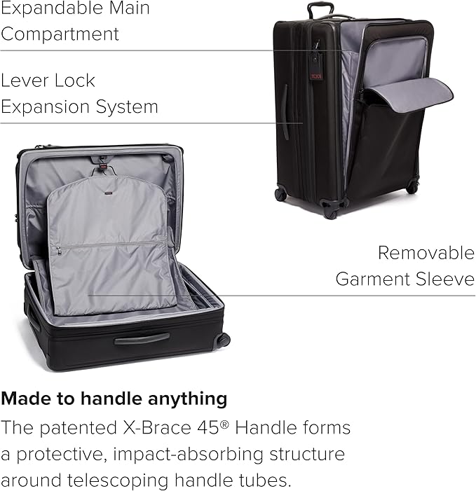 TUMI Extended Trip Expandable 4-Wheeled Packing Case - Rolling Suitcase with Removable Garment Sleeve - Secure Luggage - Black