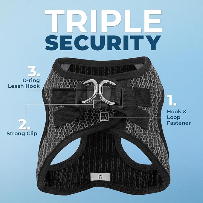 Voyager Step-in Air All Weather Mesh Harness and Reflective Dog 5 ft Leash Combo with Neoprene Handle, for Small, Medium and Large Breed Puppies by Best Pet Supplies - Gray (2-Tone), XS