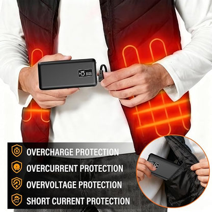 Heated Vest Battery Pack, USB 5V 10000mAh Power Bank, Battery Pack for Heating Hoodie/Jacket/Blanket/Chair/Stadium Seat Cushion PD20W Fast Charger (2-Pack Grey)