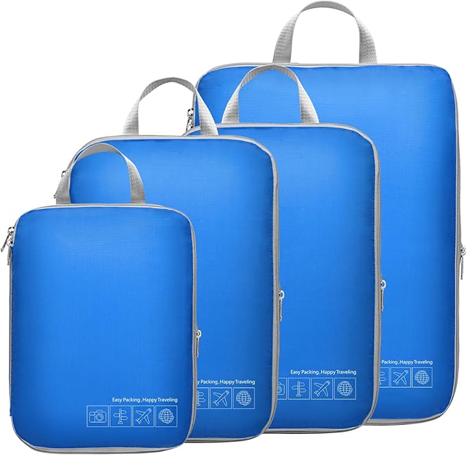 Cambond Compression Packing Cubes for Travel Women - Expandable Travel Bags Luggage Organizers Travel Essentials Compression Cubes for Travel Carry on Suitcases Organizer