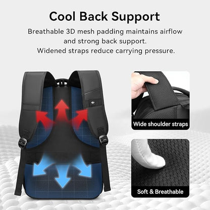 CROSSGEAR Laptop Backpack, 17.3 Inch Large Travel Computer Backpack with Anti-theft Lock, Multi-pocket, USB Charging Port, Breathable Padded, Water Resistant Business Casual Daypacks for Men Women