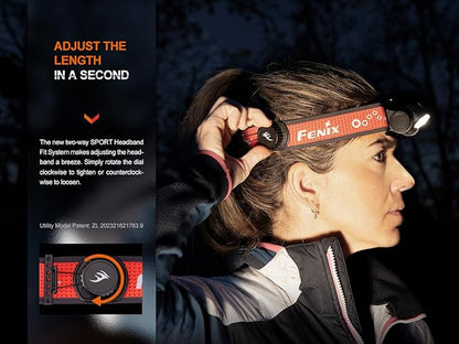 Fenix HM65R-T V2.0 Running Headlamp, 1600 Lumen White Light and Warm White Dual Beams, USB-C Rechargeable, Lightweight Long Runtime for Trail Running, with Organizer (Black)