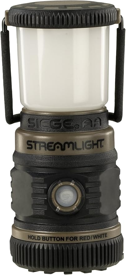 Streamlight 44941 Siege AA 200-Lumen Lantern with White & Red LEDs for Camping & Emergencies, Coyote