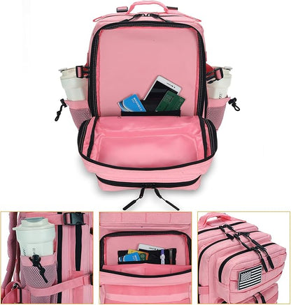 25L Tactical Backpack for Men and Women Military Backpack Small Assault Pack Molle Backpack Bug Out Bag Travel Rucksack Daypack (Pink)