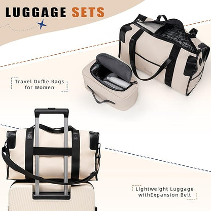Expandable Luggage Sets 5 Piece,Suitcases with Wheels,ABS Hard Case Luggage with TSA Lock Spinner Wheels,Carry On Luggage Set (5 Piece Sets (20"/24"/28"/DB/TB))