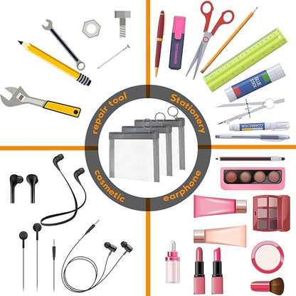 Jexine 30 Pieces Mini Zipper Mesh Bags Nylon Small Zipper Pouch Mini Pouch Portable Beauty Purse Mesh Coin Purse for Travel Home Keychain Holder Makeup Cosmetic Storage(4 x 3 Inches,Gray)