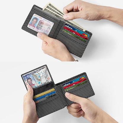 Zitahli Wallet for Men 12 Card Holder Slim Rfid Leather 2 ID Window Wallets With Gift Box Men's Accessories