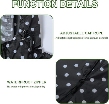Hooded Rain Ponchos for Adult - Rain Coat and Rain Jacket with Waterproof Pocket and Zipper