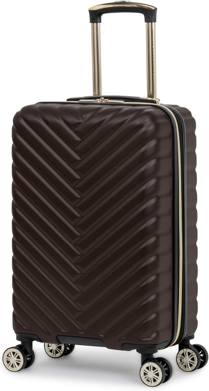 Kenneth Cole REACTION Madison Square Lightweight Hardside Chevron Expandable Spinner Luggage, Chocolate Brown, 2-Piece Set (20" & 28")