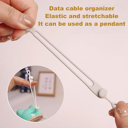 10 colors of silicone cable ties +10 data cable fixers, suitable for binding headphones, charging cables, curtains and umbrellas. It is a good gift for families, schools and offices
