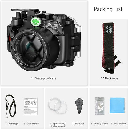 Sea frogs Camera Housing Compatible with Sony ZV-1, Waterproof IPX8 Rated, 40m/132ft Depth Protection Underwater Camera Case