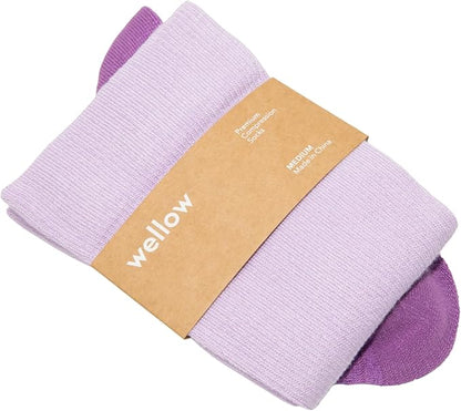Wellow Wide Calf Compression Socks, Knee High Support, Fit for Men & Women, 18-25 mmHg, Made with Viscose from Bamboo
