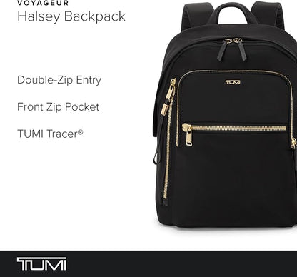 TUMI Women's Halsey Backpack, Black/Gold, One Size