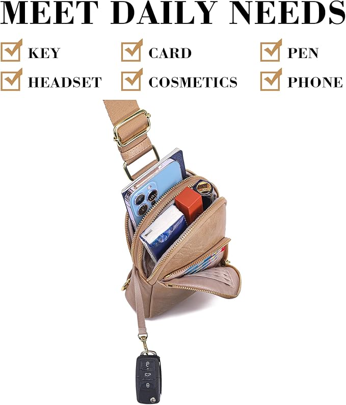 INICAT RFID Blocking Sling Bag,Anti Theft Crossbody Bags for Women,Travel Gifts Cross Body Purses Vegan Leather