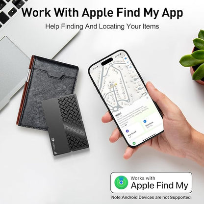 2025 [Apple MFi Certified] (iOS Only) Bluetooth Tracker Smart Card for Apple Find My iPhone Wallet GPS Tracker, 5-10 Years Staying Power, Keys Finder and Item Locator for Keys, Bags, Passport