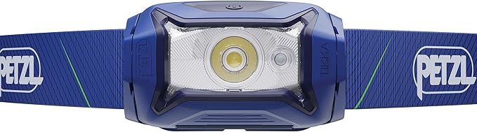 PETZL Tikka CORE Headlamp - Rechargeable, Compact 450 Lumen Light with Red Lighting, for Hiking, Climbing, and Camping - Blue