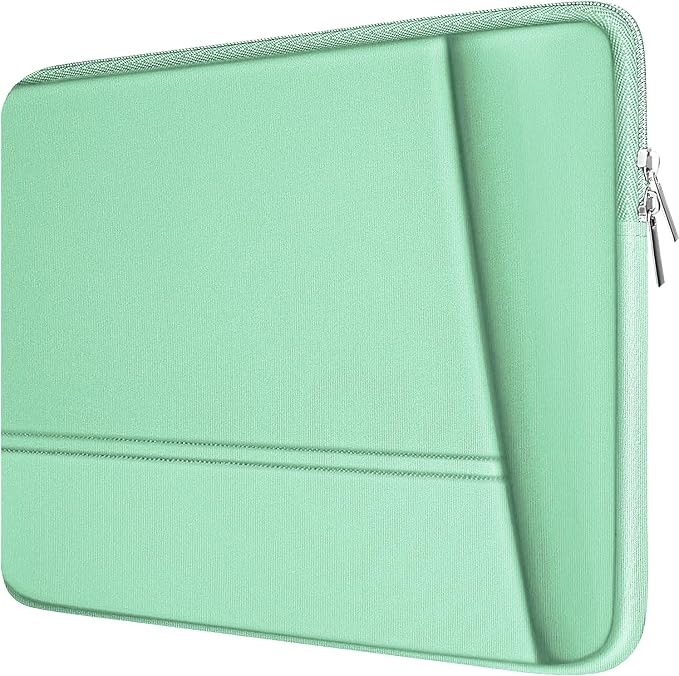 Laptop Sleeve Case 15.6 inch, Sturdy Portable Monitor Computer Laptop Case, Carrying Sleeve Bag 15.6'' with Pockets for MacBook PC Mac HP Lenovo Dell Asus Xbox Switch, Light Blue