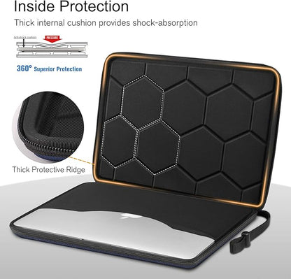 FINPAC Hard Laptop Sleeve Case for 13 inch MacBook Air M4 2025 A3240 M3 2024 A3113, 14 inch MacBook Pro M5/M4/M3/M2 A3434 A3401, 13" Air/Pro, Waterproof Case for Dell, Surface Laptop, HP, Acer, Navy