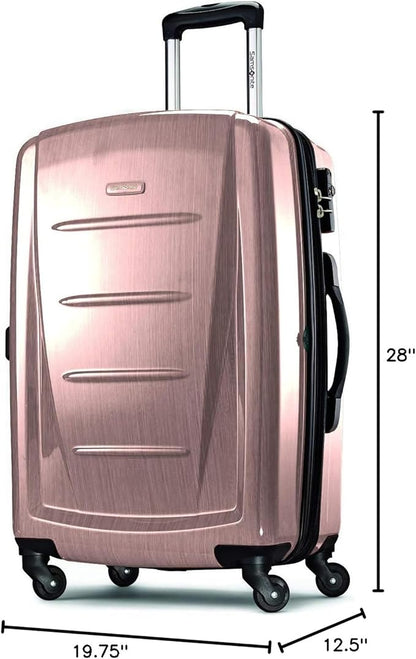 Samsonite Winfield 2 Hardside Expandable Luggage with Spinner Wheels, Artic Pink, Checked-Large 28-Inch