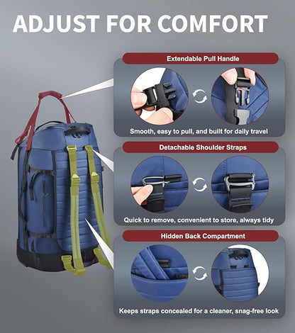 Rolling Duffle Bag with Wheels - 86L Extra Large Travel Duffel, Foldable & Waterproof Checked Luggage for Men, Camping, Long Trips