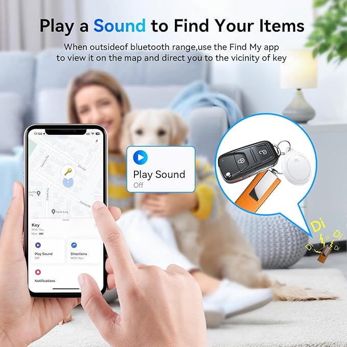 Smart Tags-4 Pack, Smart Bluetooth Tracker Work with Apple Find My, Key Finders and Find My Tracker, Game Changer Waterproof Smart Tag with Key Ring Tracker Tag for Keys/Luggage/Wallet