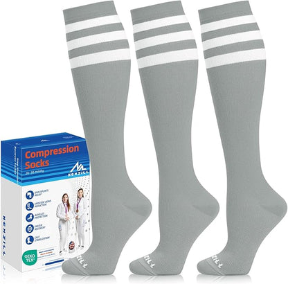 NEWZILL Medical Compression Socks for Women & Men, 20-30 mmHg Knee-High Support for Circulation, All-Day Comfort for Work Travel Running Cycling and Fitness