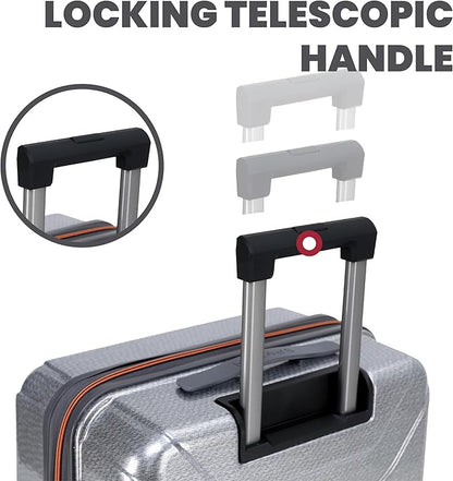 Spyder Traverse 20 Inch Carry On Expandable Hardside Upright Suitcase with 360° Spinner Wheels, TSA Approved Lock, Silver