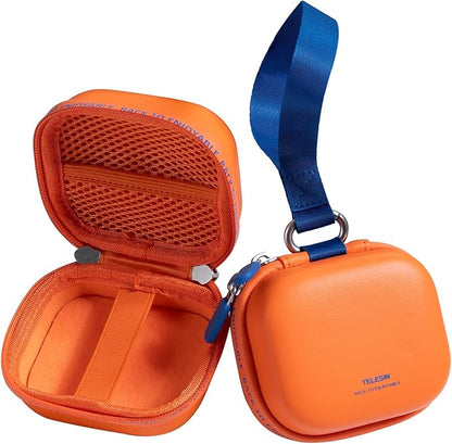 TELESIN DisAdv Portable Mini Carrying Case for HERO/Ace Pro/DJI OSMO/360 Cameras, Waterproof Hard Shell Travel Storage Case for Action Cameras and Accessories, Orange