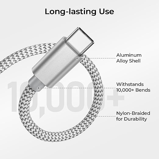 Basesailor for Google Pixel 9 Pro USB Type C Charger Cable 10FT 2Pack,Nylon Charging Cord for iPhone 17 16 16e 15 Pro Max,Z Flip Fold,S9 S10 S10E S25 S24 Plus Ultra,A56 A55 A54,Google Pixel 6 5 4 XL