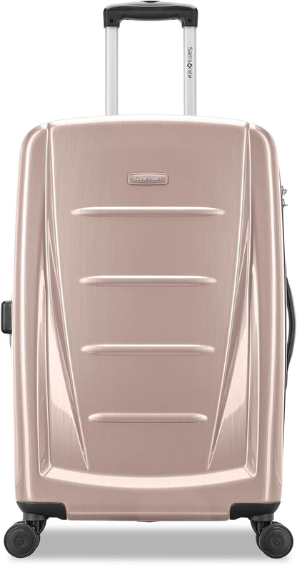Samsonite Winfield 2 Hardside Expandable Luggage with Spinner Wheels, Artic Pink, Checked-Medium 24-Inch