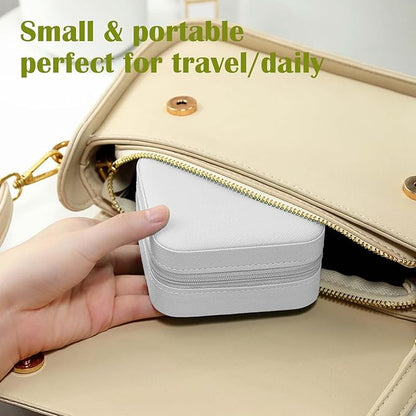 Travel Jewelry Case Bridesmaid Gifts Box,12 Pack Small Jewelry Box Mini Jewelry Organizer,PU Leather Portable Earring Storage Box for Women Girls Bridesmaid Proposal Gifts