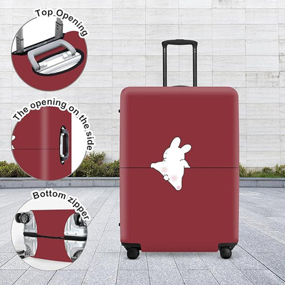 Burgundy Abstract Luggage Protector, Washable Suitcase Cover Simple Animal Pattern Anti-scratch for 18",20",22"Bag