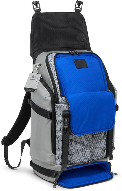 TUMI - Alpha Bravo Expedition Flap Backpack - Large Carry On Backpack - 21.0" X 12.5" X 7.5" - Fits up to 17" Laptop - Pearl Grey Mesh