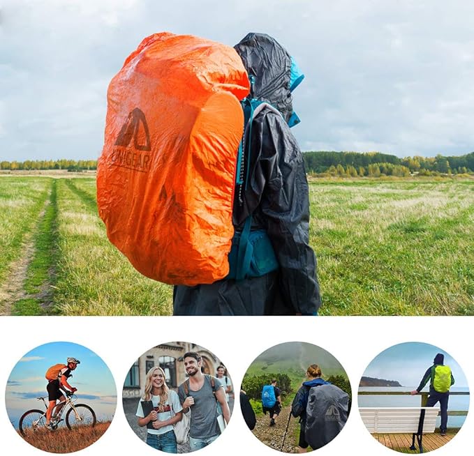 Unigear Backpack Rain Cover Waterproof Rating 5000mm Ultraportable and Durable with 2 Anti-Slip Buckle Strap, Integrated Carry Pouch Design (Green, X-Large)