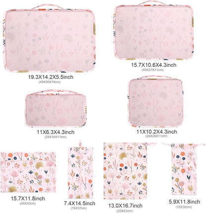 MissBoy Packing Cubes for Kids, 8 Pcs Set of Packing Cubes for Carry on Suitcase Organizer Bags, Kids Packing Cube, Waterproof Travel Essentials for Girls and Boys