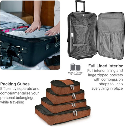 Travel Select Amsterdam Softside Expandable Luggage with Rolling Wheels, Navy, 21-Inch Carry-on
