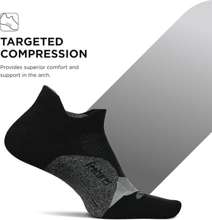 Feetures Elite Light Cushion No Show Tab Athletic Ankle Socks - Sport Sock with Targeted Compression