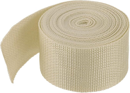 MECCANIXITY Lightweight Polypropylene Webbing Strap 2" 5 Yard Backpack Strapping Band Light Khaki for Outdoor Luggage Cargo Straps