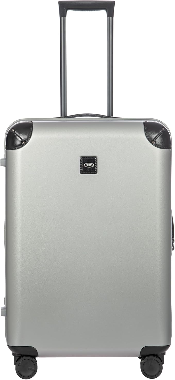 Bric's Amalfi Lightweight Hard Shell Suitcase – Expandable Checked Luggage with Water-Repellent Zip, Smooth 360° Wheels & TSA Lock - 27 Inch, Silver