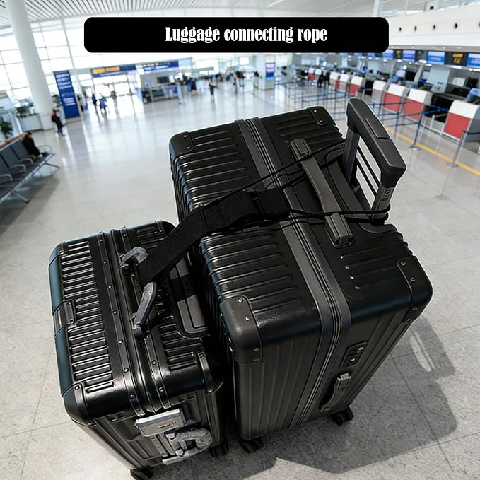 Multi Use Strong Adjustable Luggage Connector Straps， Elastic Adjustable Luggage Strap, Multifunctional Elastic Luggage Strap with Buckle, Convenient to Carry, Easy to Travel (Colorful-3pcs)