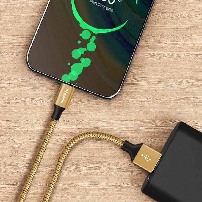etguuds USB A to USB C Cable 6.6ft, 2-Pack, 3A Fast Charging Type C Charger Cord for iPhone 17 16 15 Pro Max 16e 17 Air, Samsung Galaxy S25 S24 S23 S22 S21 S20 A17 A16 A56 A55 Flip Fold, Gold