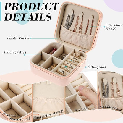 Batiyeer 50 Pcs Small Jewelry Travel Case Bulk Mini Jewelry Box Wedding Bridesmaid Proposal Return Gift for Pooja(Pink Purple Blue)