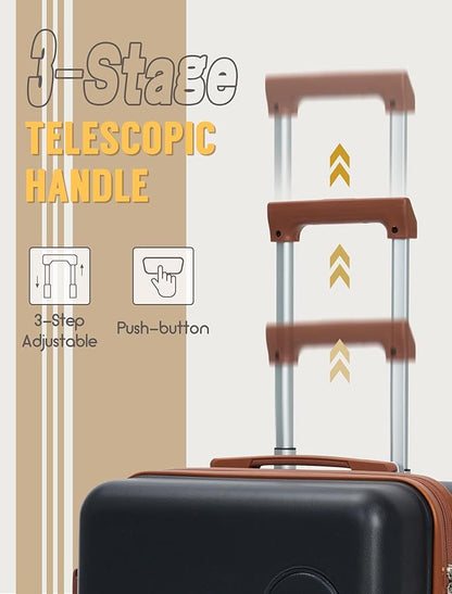 Luggage Sets 5 Piece, Suitcases with Wheels, Hardshell Suitcase Set, ABS Carry on Luggage Set with TSA Lock, Travel Luggage