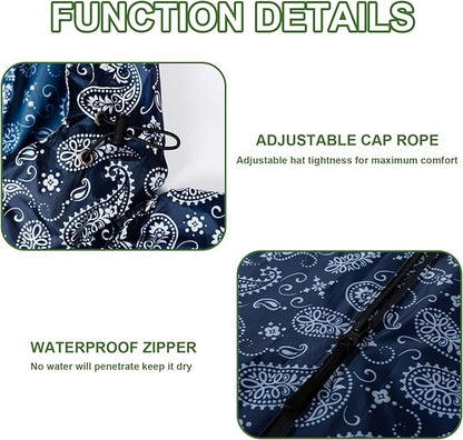 Hooded Rain Ponchos for Adult - Rain Coat and Rain Jacket with Waterproof Pocket and Zipper