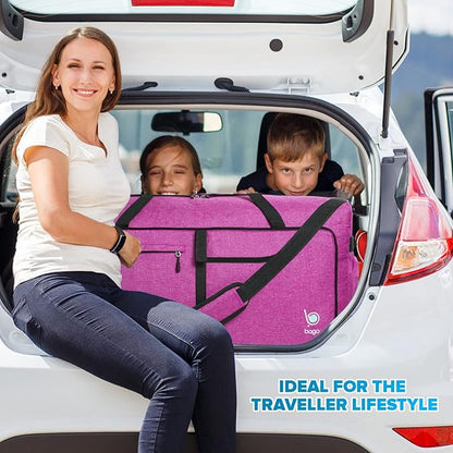 Bago Rolling Duffle Bag with Wheels - 31" 120L Foldable Weekender Bag, Waterproof Travel Duffel Bag, Heavy Duty Lightweight Duffle Bag for Traveling, Rolling Duffel Bag with Wheels (SnowPurple2024)